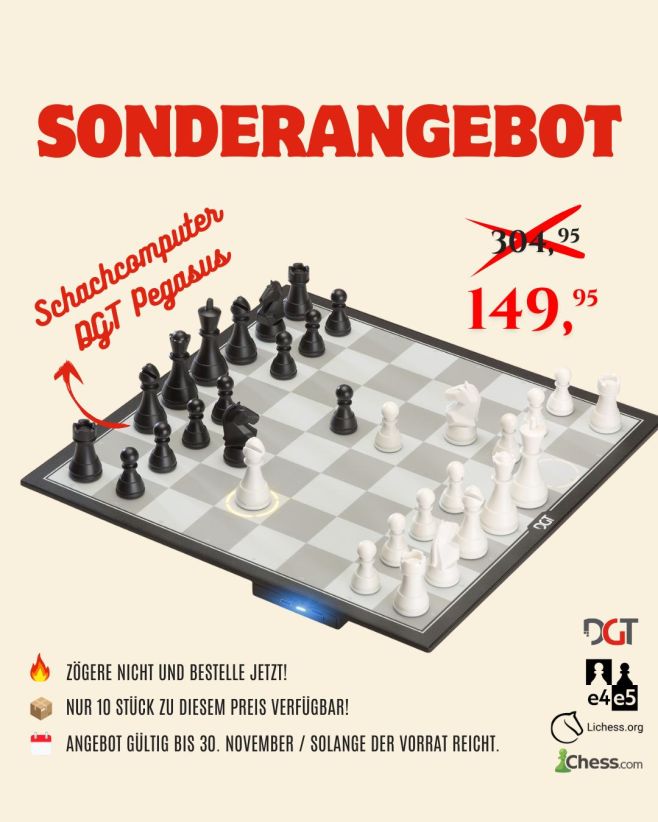 Nur im Schachladen e4e5 ❤ 👉 https://www.e4e5.at/schachcomputer/schachcomputer-pegasus/